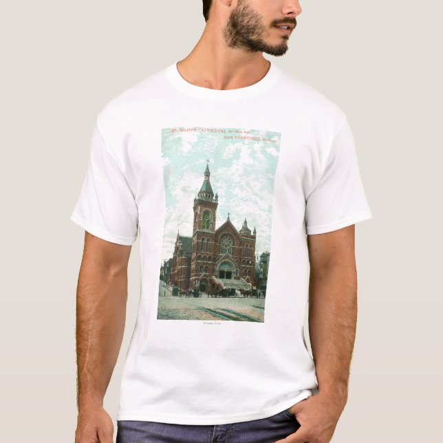 Camiseta Vista exterior da catedral de St Mary (Frente)