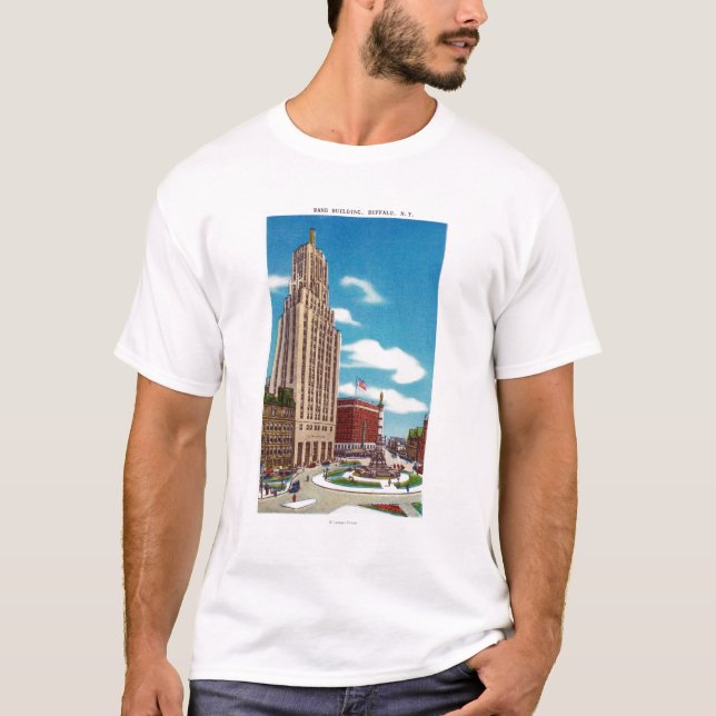 Camiseta Vista exterior da construção da margem (Frente)