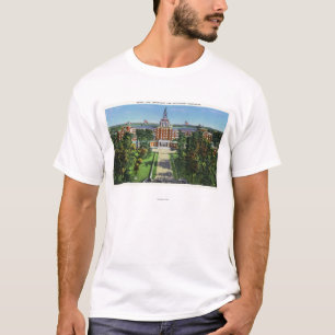 Camiseta Vista exterior da construção do seguro de vida de