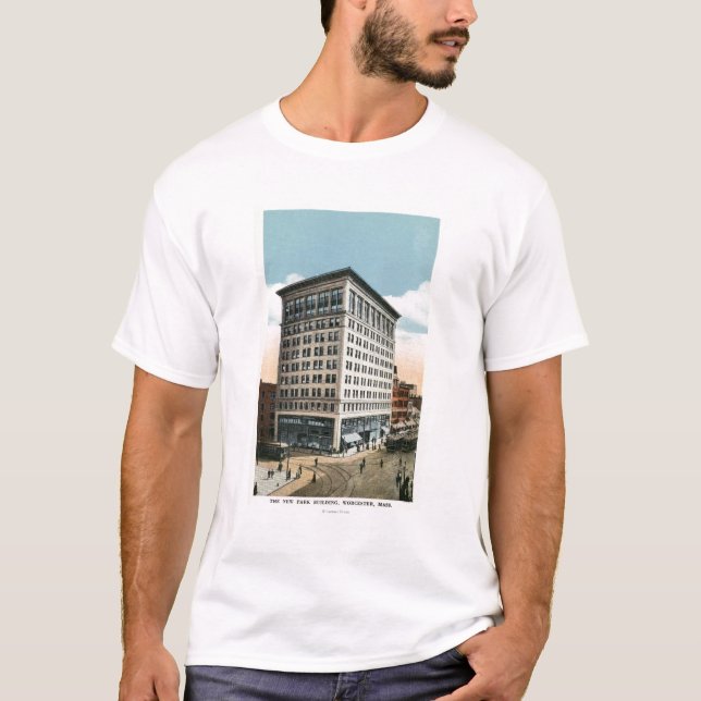 Camiseta Vista exterior da construção nova do parque (Frente)