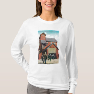 Camiseta Vista exterior de uma mina, retirada dos