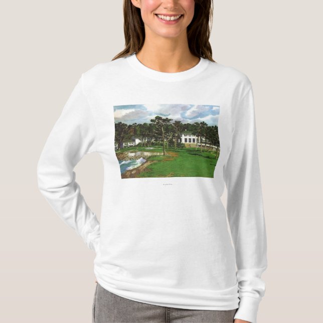 Camiseta Vista exterior do alojamento de Pebble Beach & (Frente)