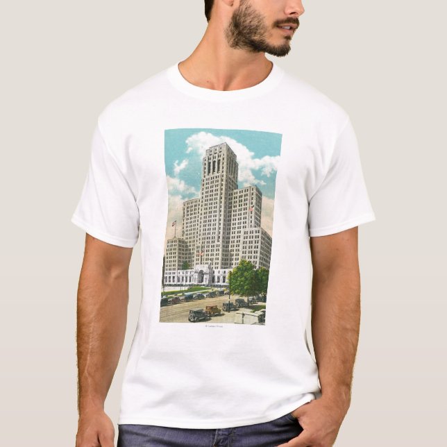 Camiseta Vista exterior do escritório Bldg do estado de NY (Frente)