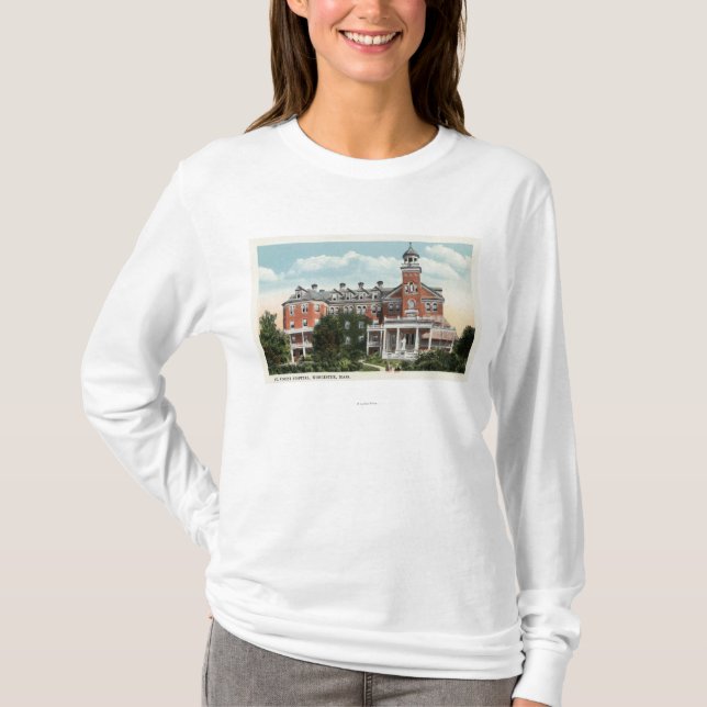 Camiseta Vista exterior do hospital do St. Vincent (Frente)