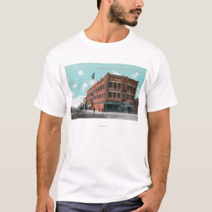 Camiseta Vista exterior do hotel de Cunningham na rua de
