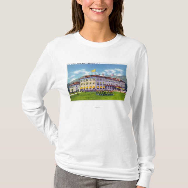 Camiseta Vista exterior do hotel de Fort William Henry (Frente)