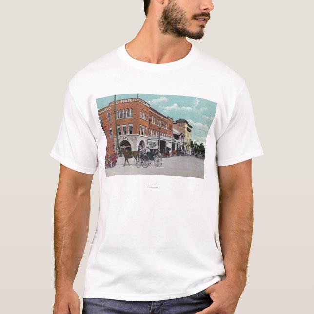 Camiseta Vista exterior do hotel JulianWoodland, CA (Frente)