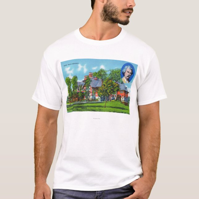 Camiseta Vista exterior do memorial de Mark Twain (Frente)