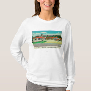 Camiseta Vista exterior do motel do golfe, Montecito