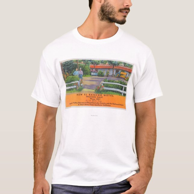 Camiseta Vista exterior do motel novo do EL Rancho (Frente)