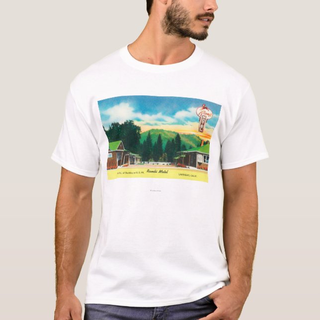 Camiseta Vista exterior do Rambi MotelLakehead, CA (Frente)
