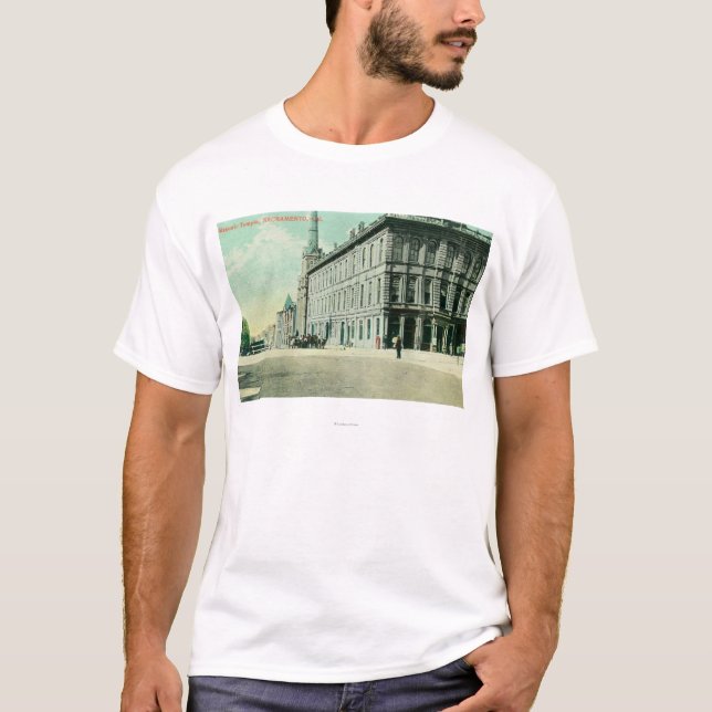Camiseta Vista exterior do templo maçónico (Frente)