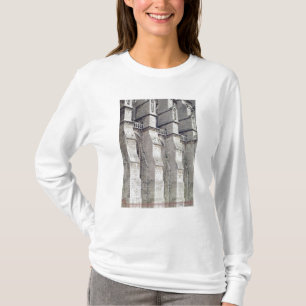 Camiseta Vista exterior que mostra os suportes