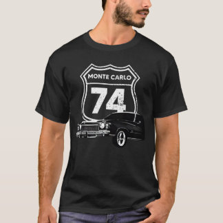 Camiseta Vista Frontal de Monte Carlo, 1974, com Modelo de