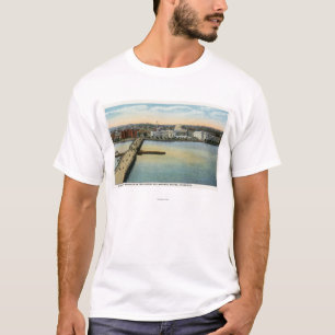 Camiseta Vista geral da ponte do MIT e do Harvard,