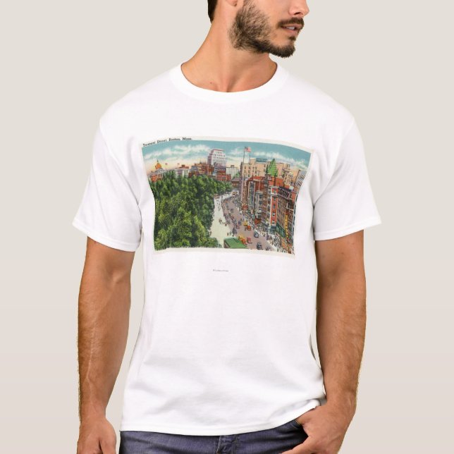 Camiseta Vista geral da rua de Tremont (Frente)