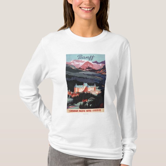 Camiseta Vista geral do poster de Banff Springs Hotel (Frente)