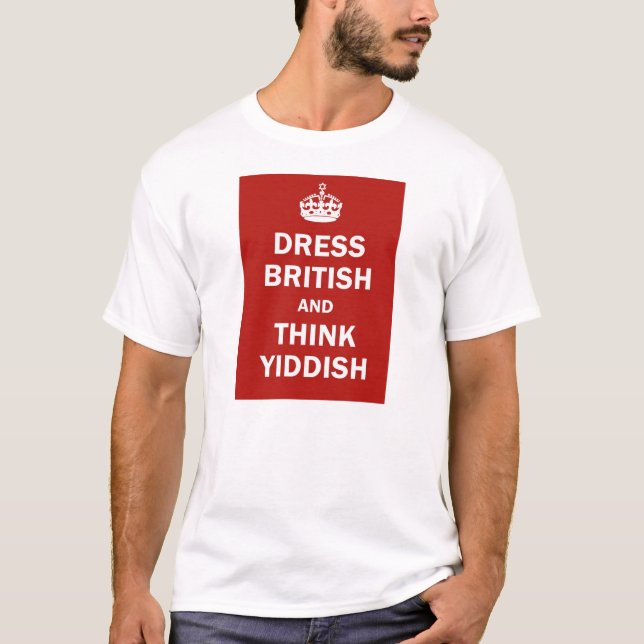 Camiseta Vista Ingleses e pense o Yiddish (Frente)