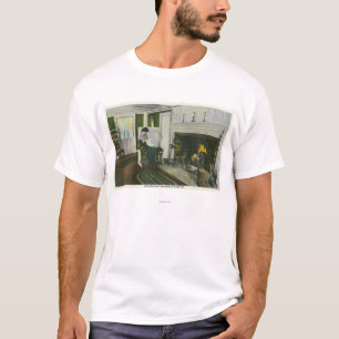 Camiseta Vista interior de uma herdade de Nova Inglaterra