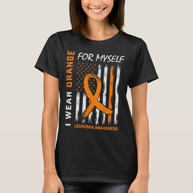 Camiseta Vista Laranja Para Mim Própria Leucemia Sensibiliz (Frente)