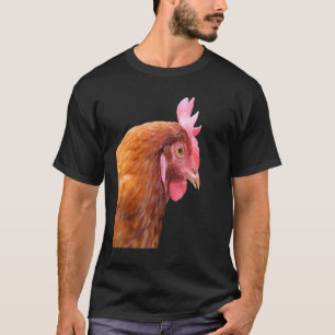 Camiseta Vista Lateral De Uma Galinha De Quintal Estilo Vet