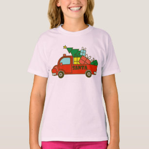 Camiseta Vista lateral do caminhão de papais noeis Feliz Na