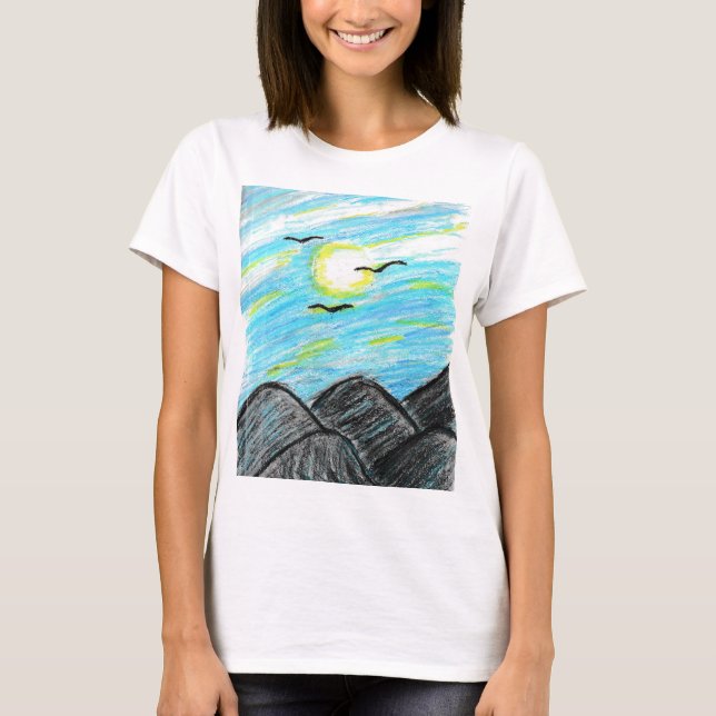 Camiseta Vista Montanha bonito (Frente)