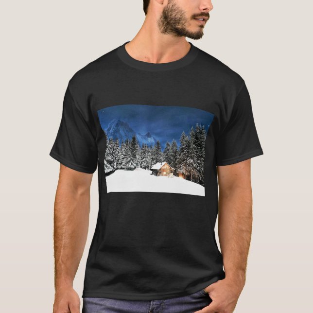 Camiseta Vista Montanha de Cabina de Log (Frente)