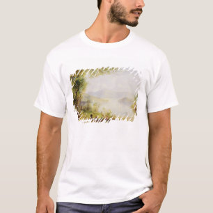 Camiseta Vista no Rio Hudson, c.1840-45 (óleo no painel)