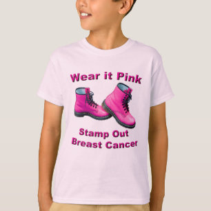 Camiseta Vista-O Cancer De Mama De Carimbo Rosa