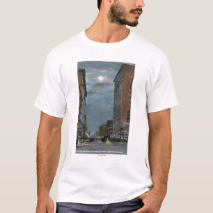 Camiseta Vista ocidental da avenida do beira-rio na noite