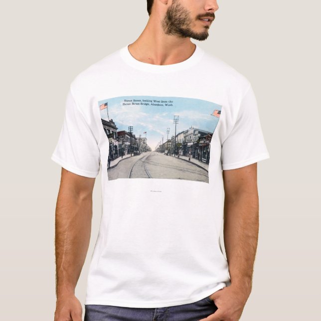 Camiseta Vista ocidental da rua da garça-real da ponte (Frente)