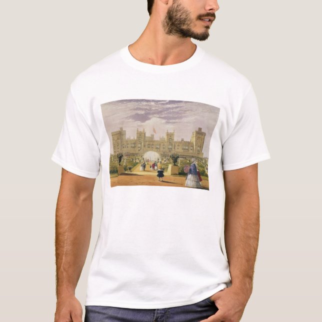 Camiseta Vista oriental do castelo e do jardim, Windsor Cas (Frente)
