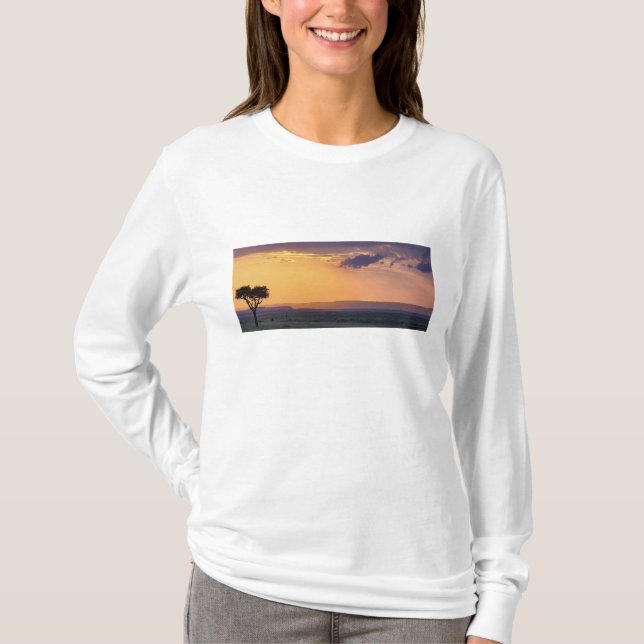 Camiseta Vista panorâmica da acácia-solteiro na (Frente)