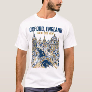Camiseta Vista panorâmica inglesa com rio e edifícios