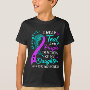 Camiseta Vista Roxo Teal Em Memória Da Minha Filha Suicida