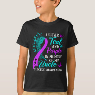 Camiseta Vista Roxo Teal Em Memória Do Meu Tio Suicídio Awa