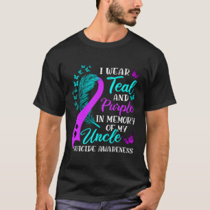 Camiseta Vista Roxo Teal Em Memória Do Meu Tio Suicídio Awa