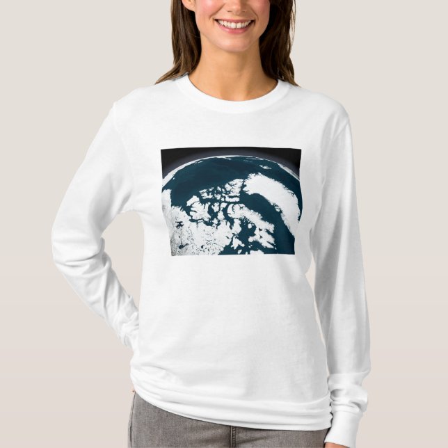 Camiseta Vista sobre a Gronelândia e o Oceano Ártico (Frente)