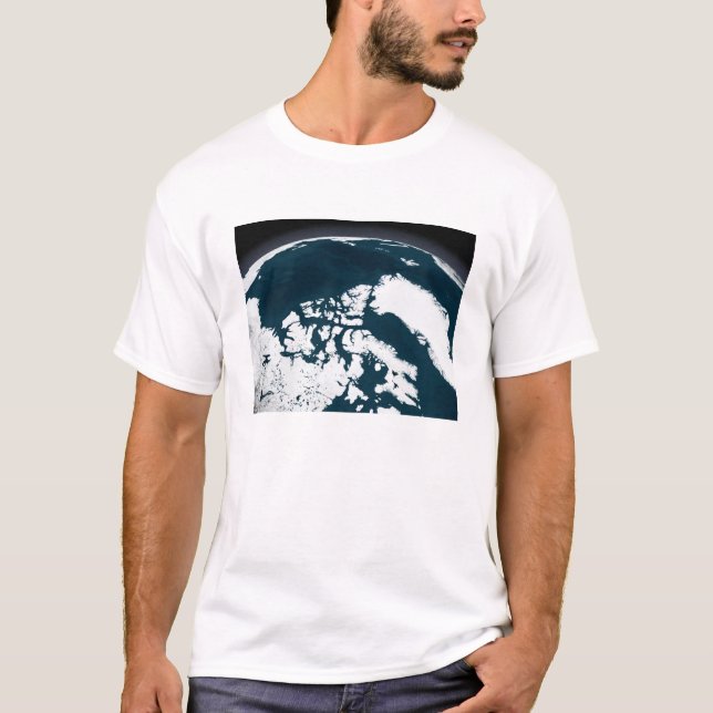 Camiseta Vista sobre a Gronelândia e o Oceano Ártico (Frente)