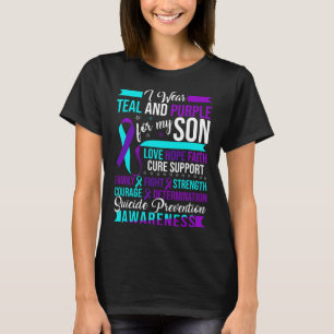 Camiseta Vista Teal E Roxo Para A Prevenção Do Suicídio Do