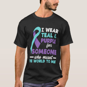 Camiseta Vista Teal E Roxo Para Alguém Que Eu Amo Suicídio
