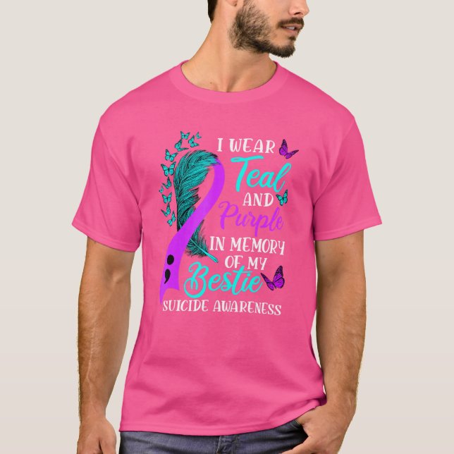 Camiseta Vista Teal Purple em memória da minha Aw Suicida B (Frente)