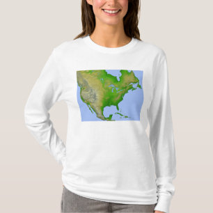 Camiseta Vista topográfica de America do Norte
