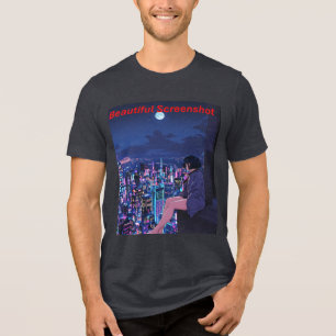 Camiseta Vista Tri-Blend Noite de Anime dos Anos 9