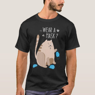 Camiseta Vista Um Gato Engraçado De Máscara, Gato Bonito