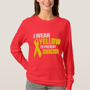 Camiseta visto amarelo para prevenir o suicídio.