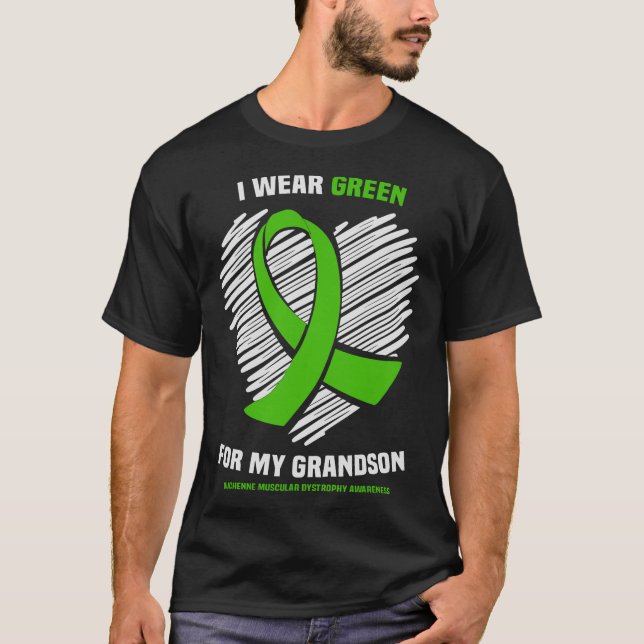 Camiseta Visto Avô Verde Duchenne Musculoso Distrofia Aw (Frente)