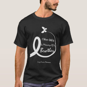 Camiseta Visto Branco Em Memória Do Irmão Cancer Pulmonar A