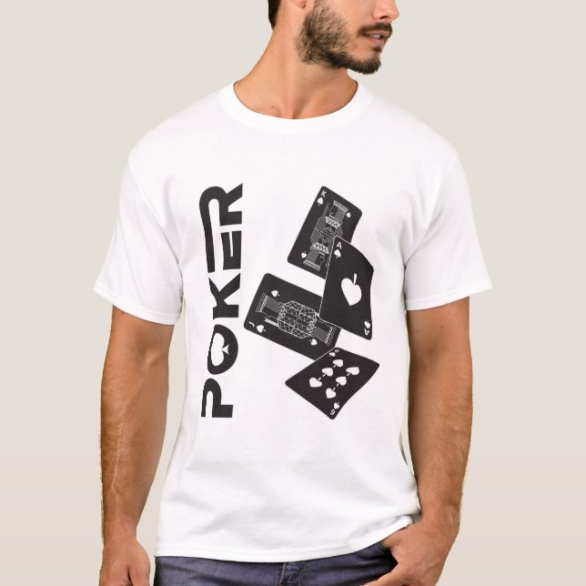 Camiseta Visto Casino de Jogo de Cartão Poker (Frente)